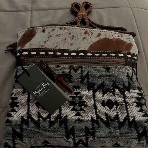 Myra Bag Handbags - Myra Bag Brown and Gray Crossbody Bag